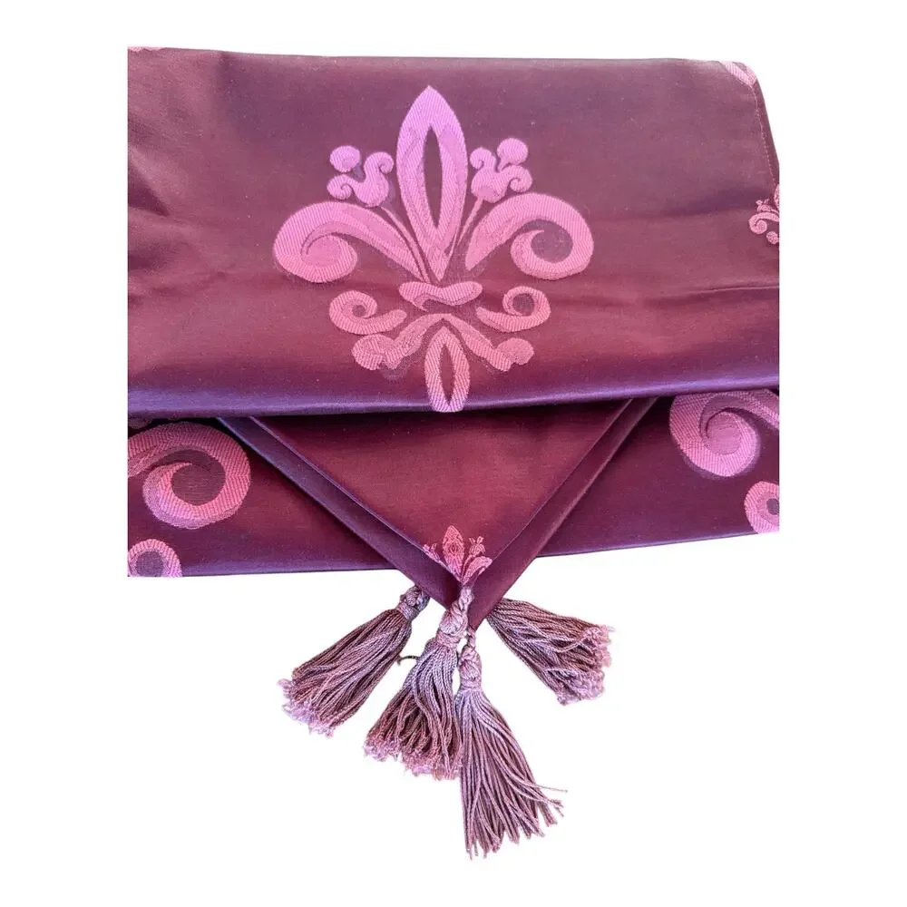 Satin/ silk Burgundy Taffeta Table Runner Duo Set. Each 70 in long